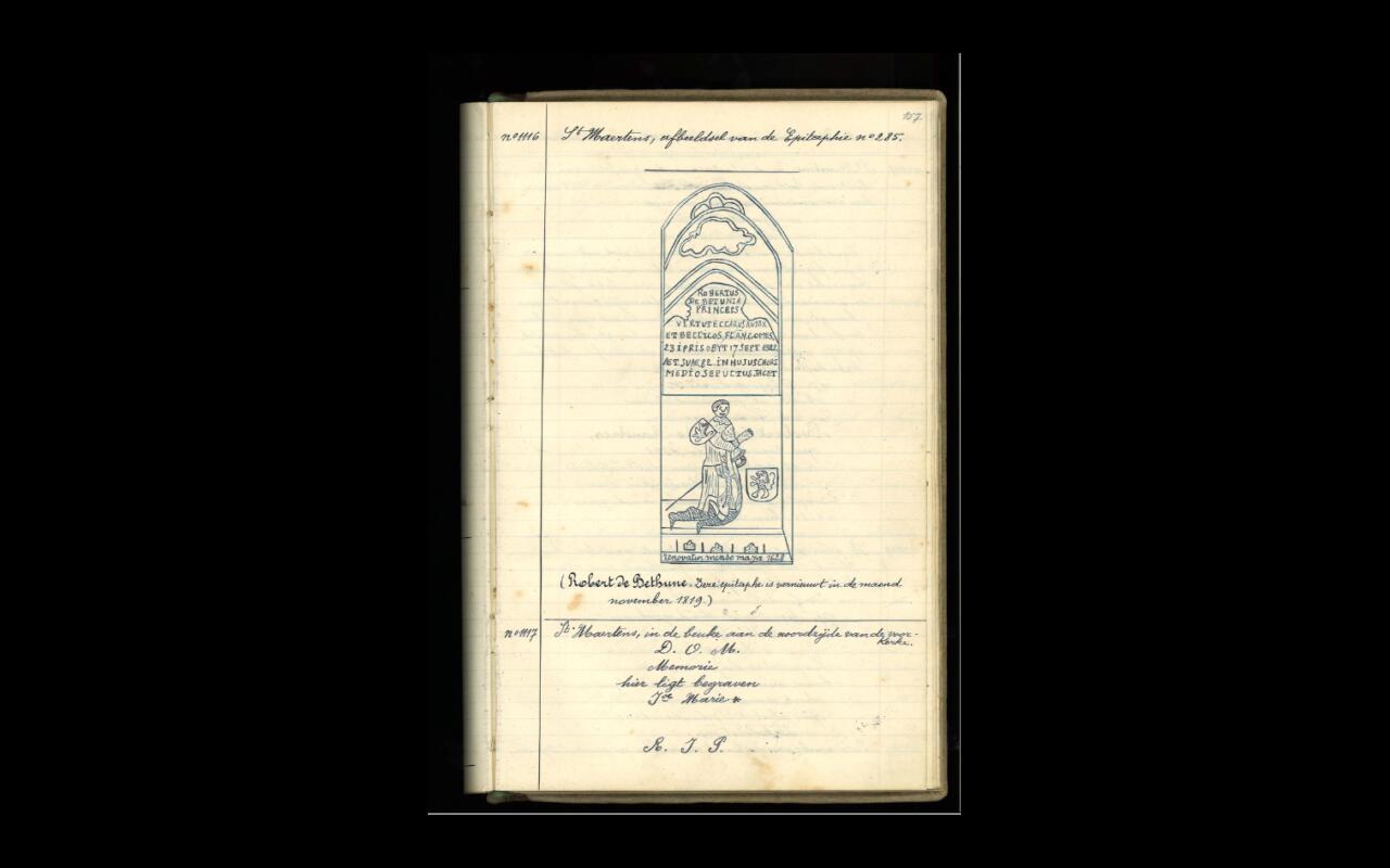 St Maartens Schets Grafsteen Robertus De Bethune